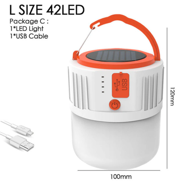 LED Solar Charging Light Energy-Saving USB 42Lamp Bead Bulb Night Market Lamp Mobile Outdoor Camping Power Outage Emergency Lamp - Image 2