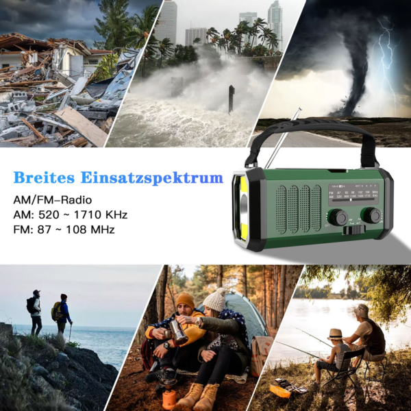 Portable Radio 10000Mah Solar Hand Crank Cell Phone Charger Emergency Radios AM/FM LED Flashlight Outdoor Indoor Light Night - Image 10