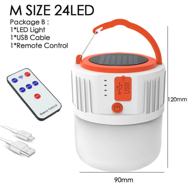 LED Solar Charging Light Energy-Saving USB 42Lamp Bead Bulb Night Market Lamp Mobile Outdoor Camping Power Outage Emergency Lamp - Image 3