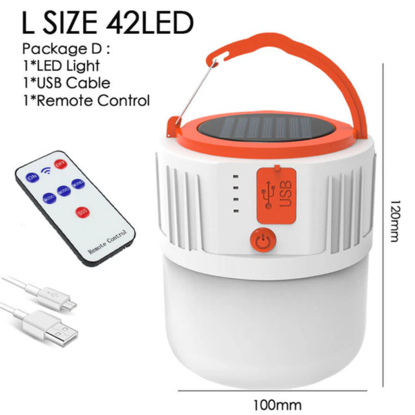 LED Solar Charging Light Energy-Saving USB 42Lamp Bead Bulb Night Market Lamp Mobile Outdoor Camping Power Outage Emergency Lamp - Image 4