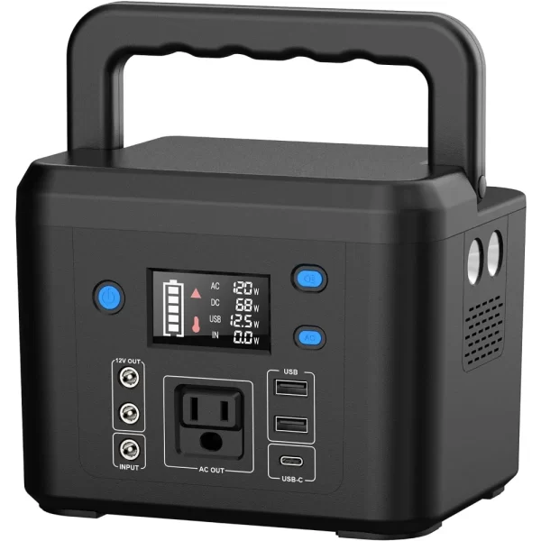 200W Portable Power Station Powkey 120Wh 33 000mAh Power Bank with AC Outlet 110V 6 Outputs