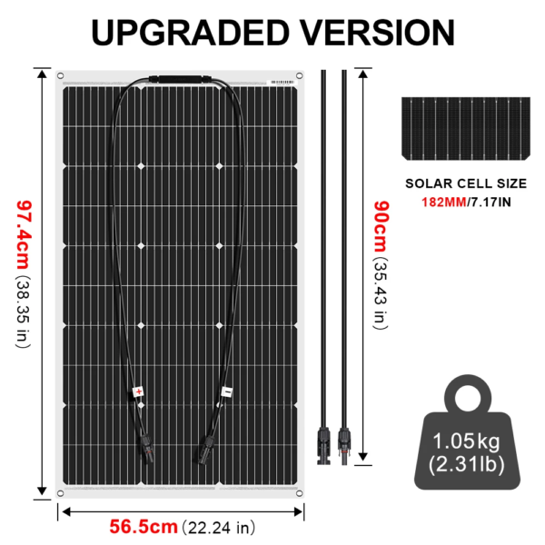 Dokio 400W Flexible Monocrystalline Solar Panel Kit for Home & RV & Boat Flexible Solar Panel China Drop Shipping - Image 3