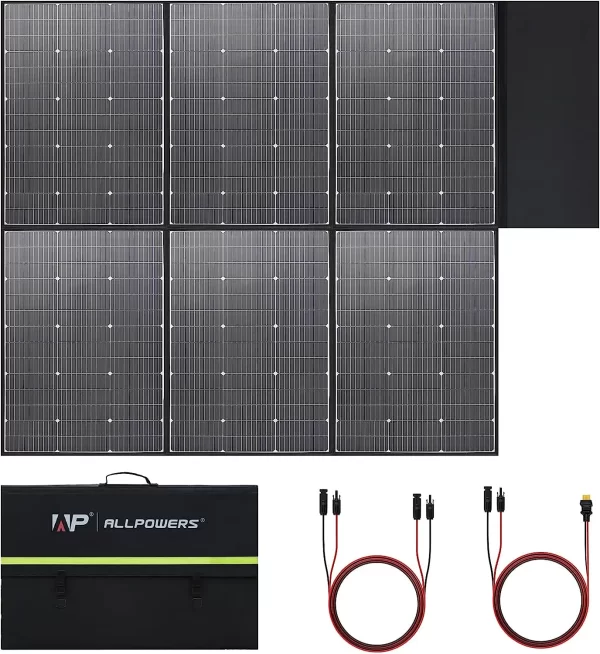 ALLPOWERS Foldable Solar Panel 600W High Efficiency Solar Module Solar Charger with MC 4 Output for