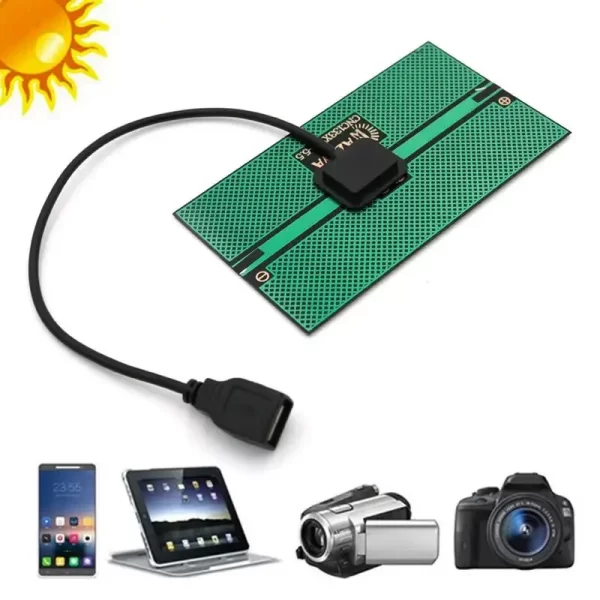 Mini Solar Panel 5 5V Solar Charger Portable Solar Power Bank for Cellphone Outdoor Hiking Camping 4