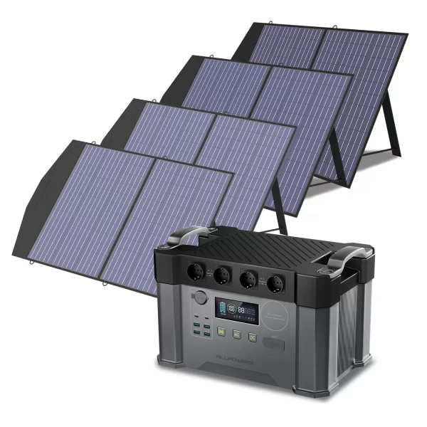 ALLPOWERS Portable Power Station S2000 2000W Solar Generator with 100W Folable Solar Panels Included for Outdoor