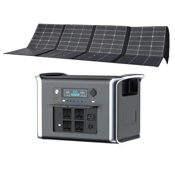 2600W Portable Power Station with 400W 18V Foldable Solar Panel 2048Wh Lifepo4 Battery Energy Storage Supply Camping RV Outdoor - Image 9