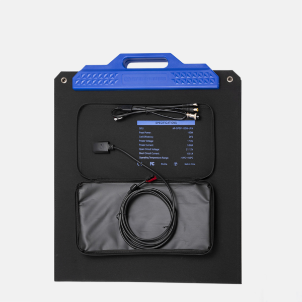Portable 100W Monocrystalline Solar Panel Suitcase Charger for Generators and Power Stations - Image 4