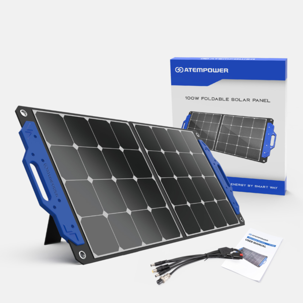 Portable 100W Monocrystalline Solar Panel Suitcase Charger for Generators and Power Stations - Image 8
