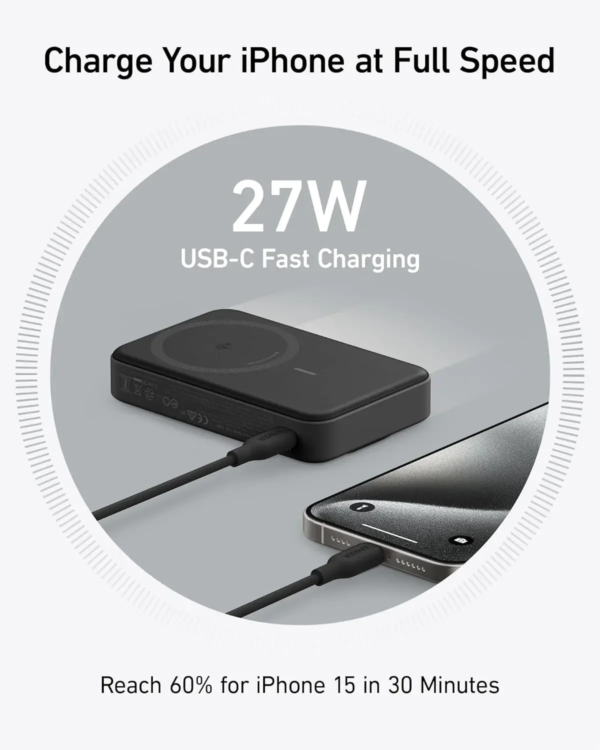 Anker Maggo Power Bank 10000Mah Qi2 Certified 15W Ultra-Fast Magsafe Portable Battery Pack for Iphone 12 13 14 15 Pro Max - Image 6