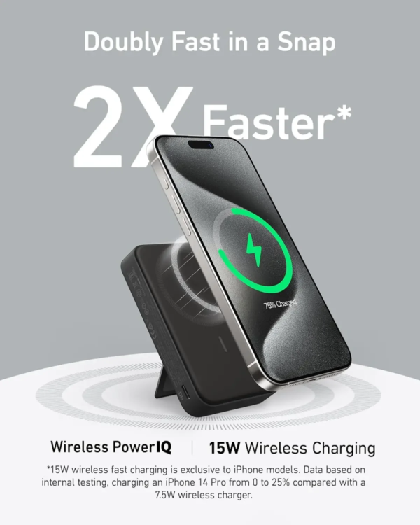 Anker Maggo Power Bank 10000Mah Qi2 Certified 15W Ultra-Fast Magsafe Portable Battery Pack for Iphone 12 13 14 15 Pro Max - Image 3